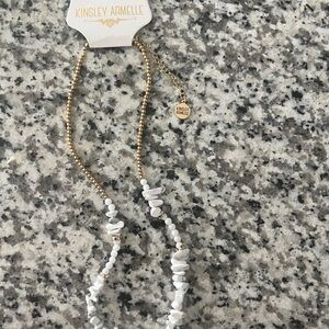 Kinsley Armelle White and Gold Necklace